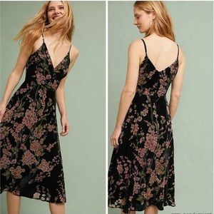 Anthropologie Velvet Burnout Floral Dress